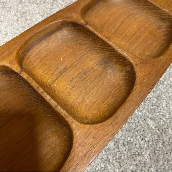 1960s Gondola Teak Dish Platter Centerpiece Mid-Century Vintage Serving Tray MCM - Picture 3 of 7
